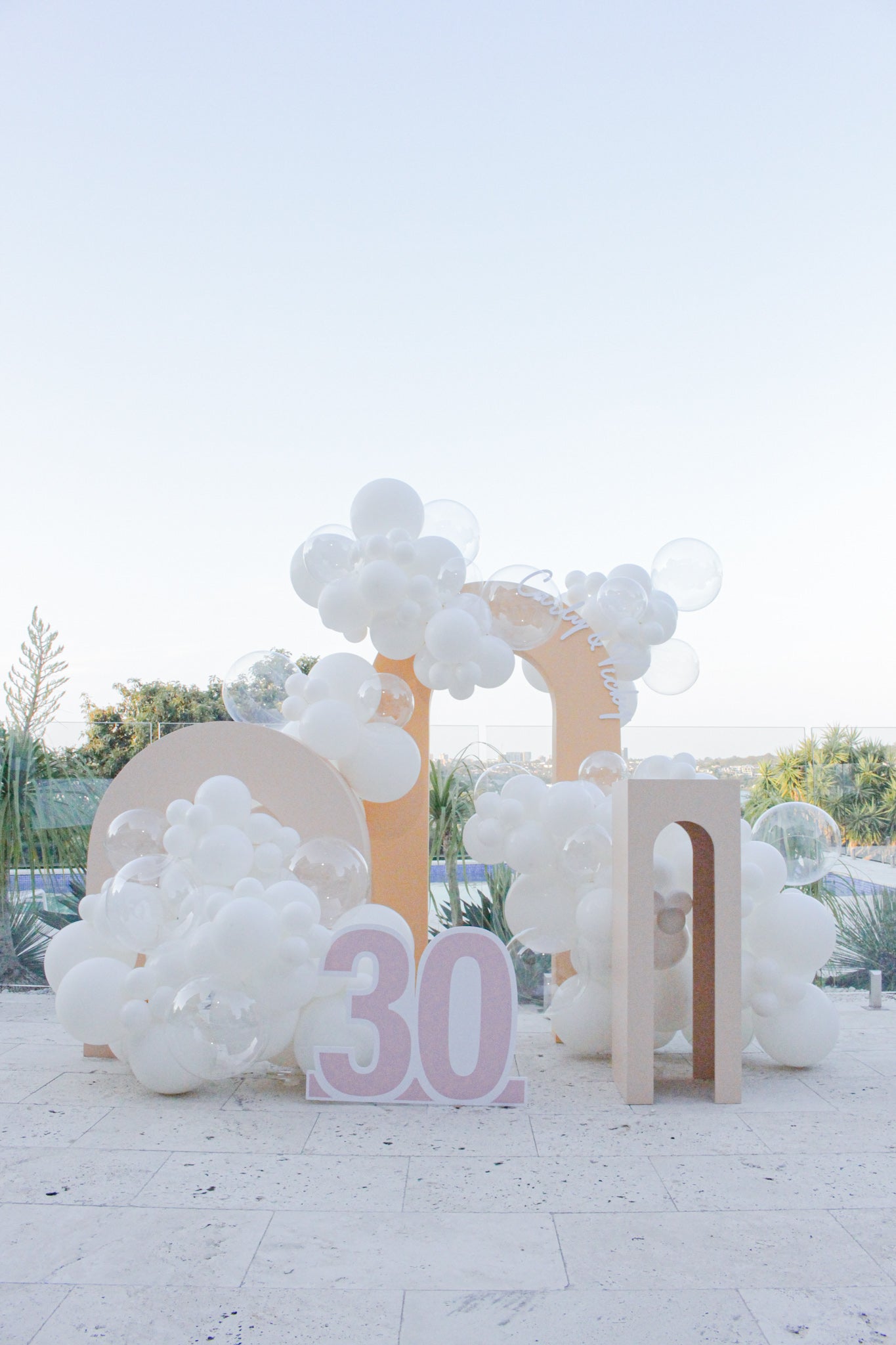 Pastel Orange 3D Arch Duo - Double backdrop different in sizes