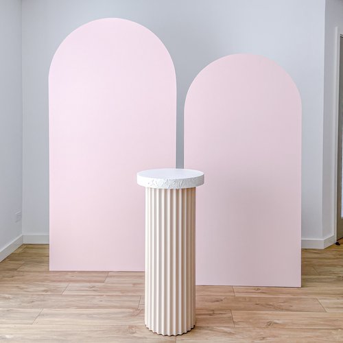 DOUBLE MARSHMALLOW PINK ARCHES & NUDE RIBBED PLINTH